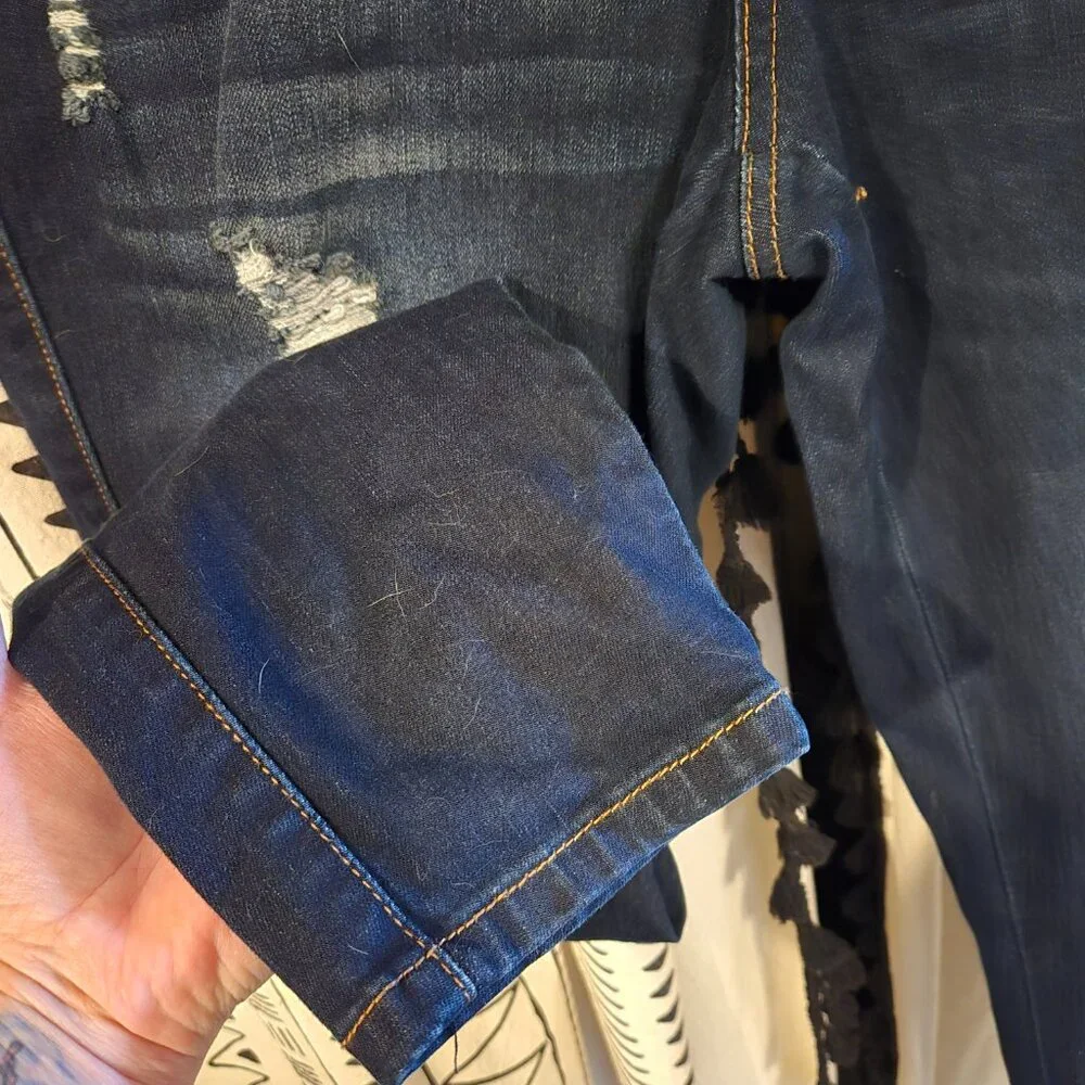 Hybrid & Company Distressed dark blue skinny jeans Size 15 - Picture 4 of 7